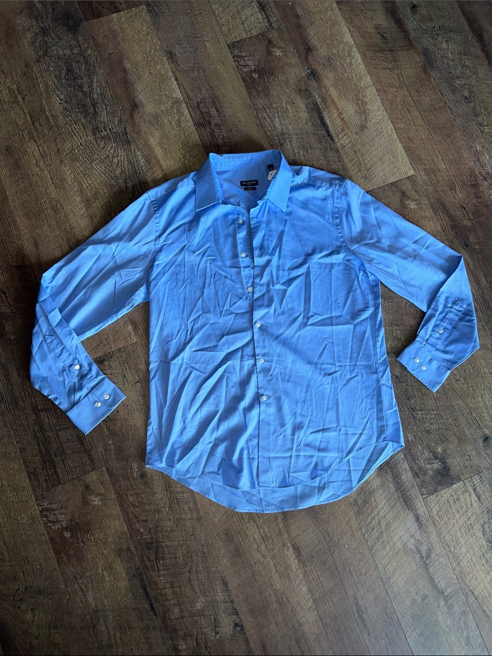 Van Heusen Light Blue Men's Dress Shirt Button Front